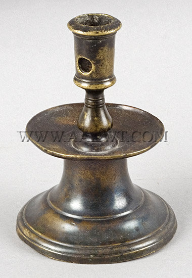 Candlestick, Capstan Copper Alloy, Baluster Form, Best Original Surface
Flemish, 17th Century, entire view
